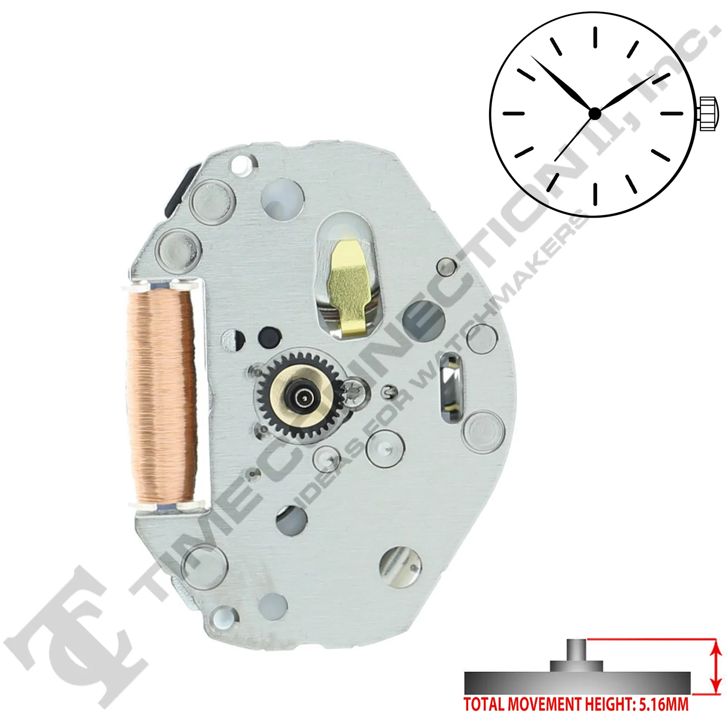 Miyota/Citizen LTD 2036 3 Hands Japan Quartz Movement Ht. 5.16MM - Image 2