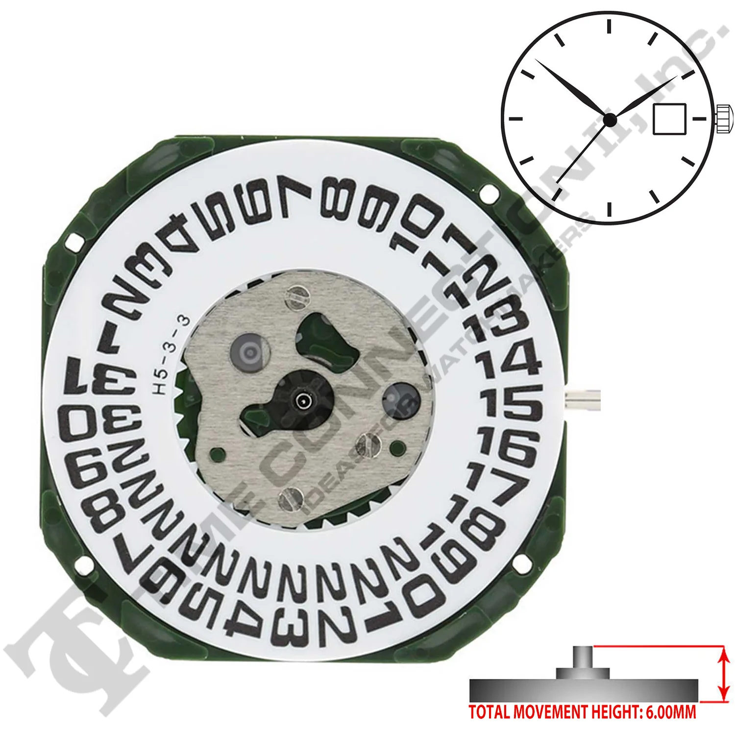 Miyota/Citizen LTD 2353 3 Hands Japan Quartz Movement Ht. 6.00MM - Image 2