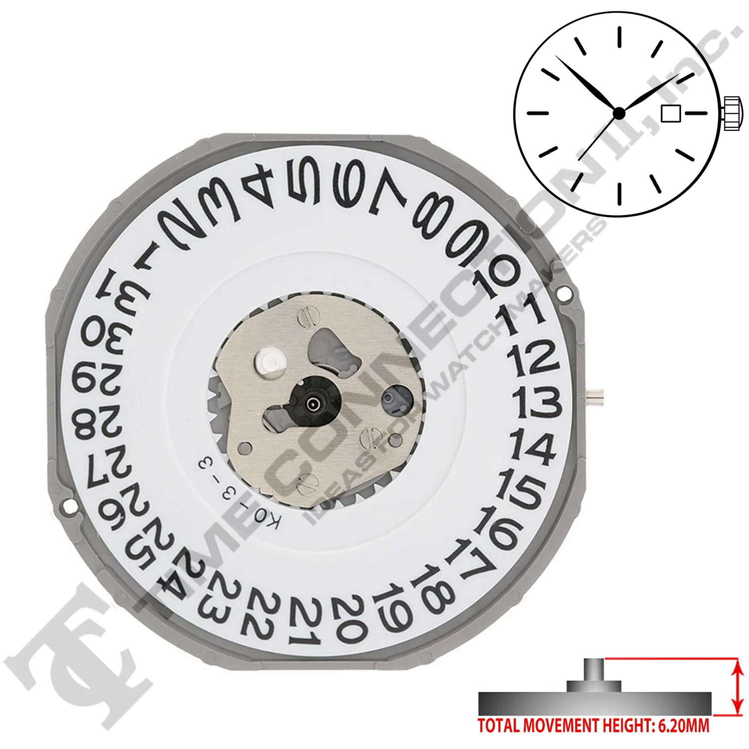 Miyota/Citizen LTD 2415 3 Hands Japan Quartz Movement Ht. 6.20MM - Image 2