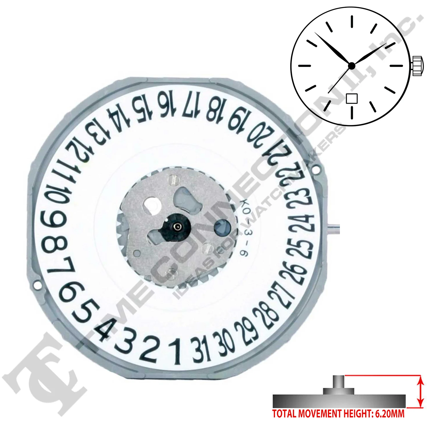 Miyota/Citizen LTD 2415-D6 Japan Quartz Movement Ht. 6.20MM - Image 2