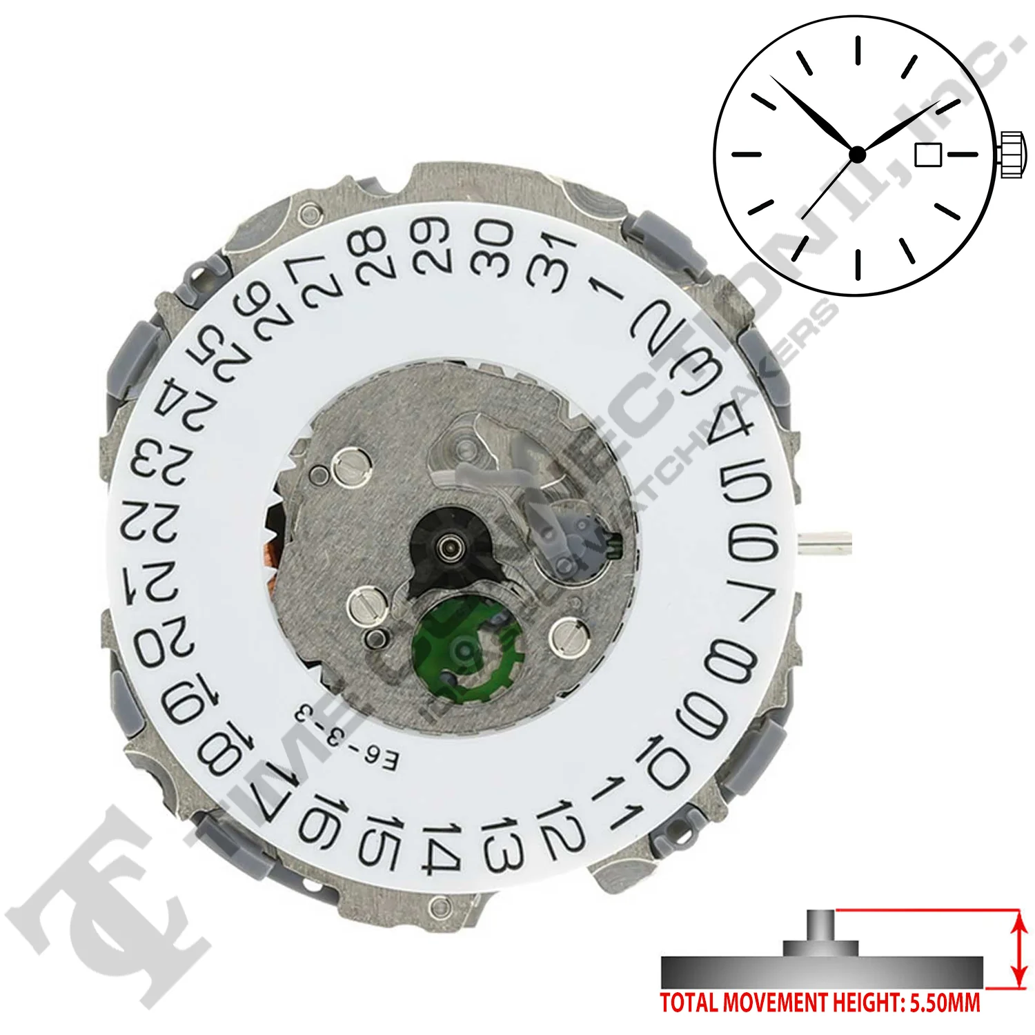 Miyota/Citizen LTD 2S60 3 Hands Japan Quartz Movement Ht. 5.50MM - Image 2
