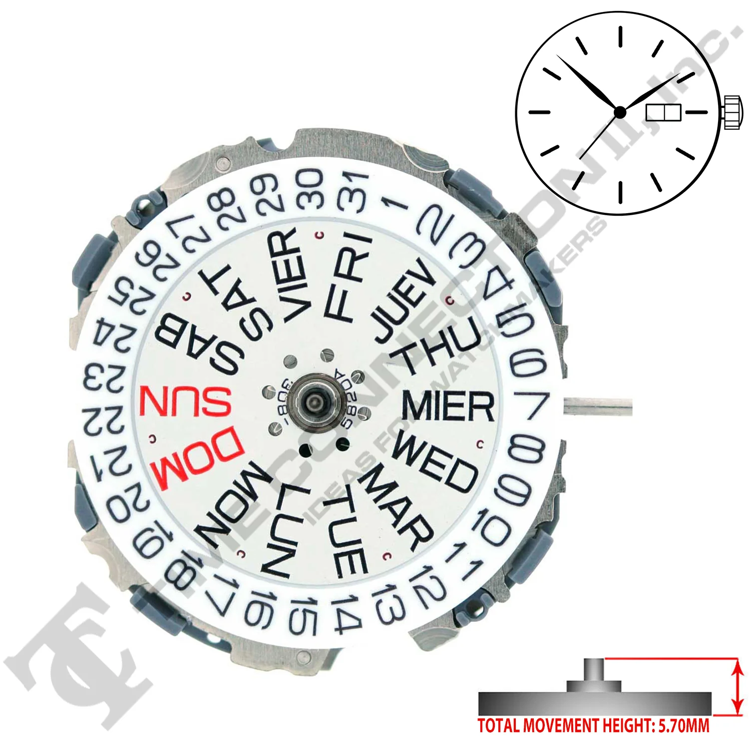 Miyota/Citizen LTD 2S65 3 Hands Japan Quartz Movement Ht. 5.70MM - Image 2