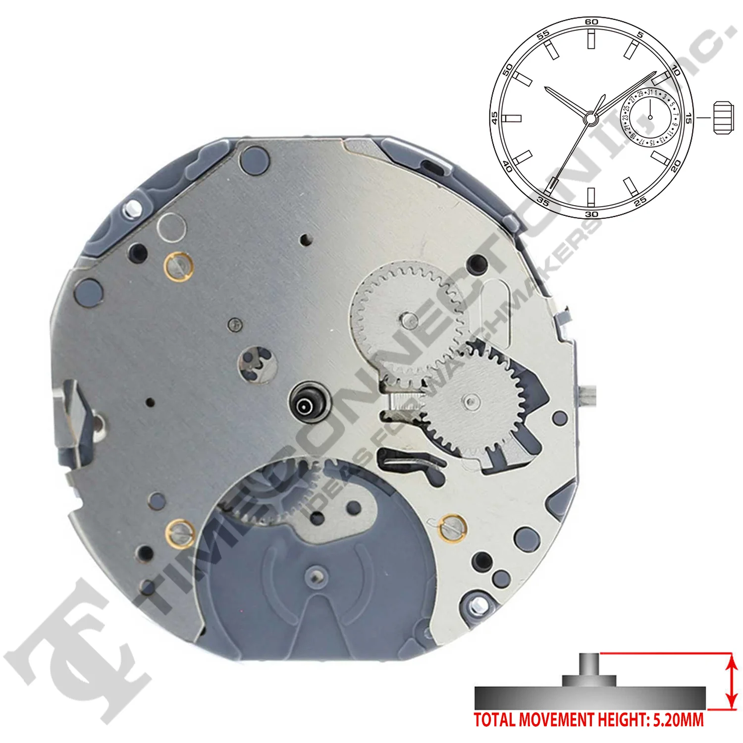 Miyota/Citizen LTD 6P26 3 Hands Japan Quartz Movement Ht. 5.20MM - Image 2