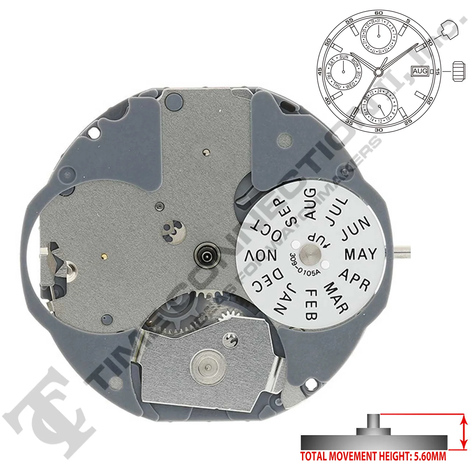 Miyota/Citizen LTD 6P89 Japan Quartz Movement Ht.5.6MM - Image 2