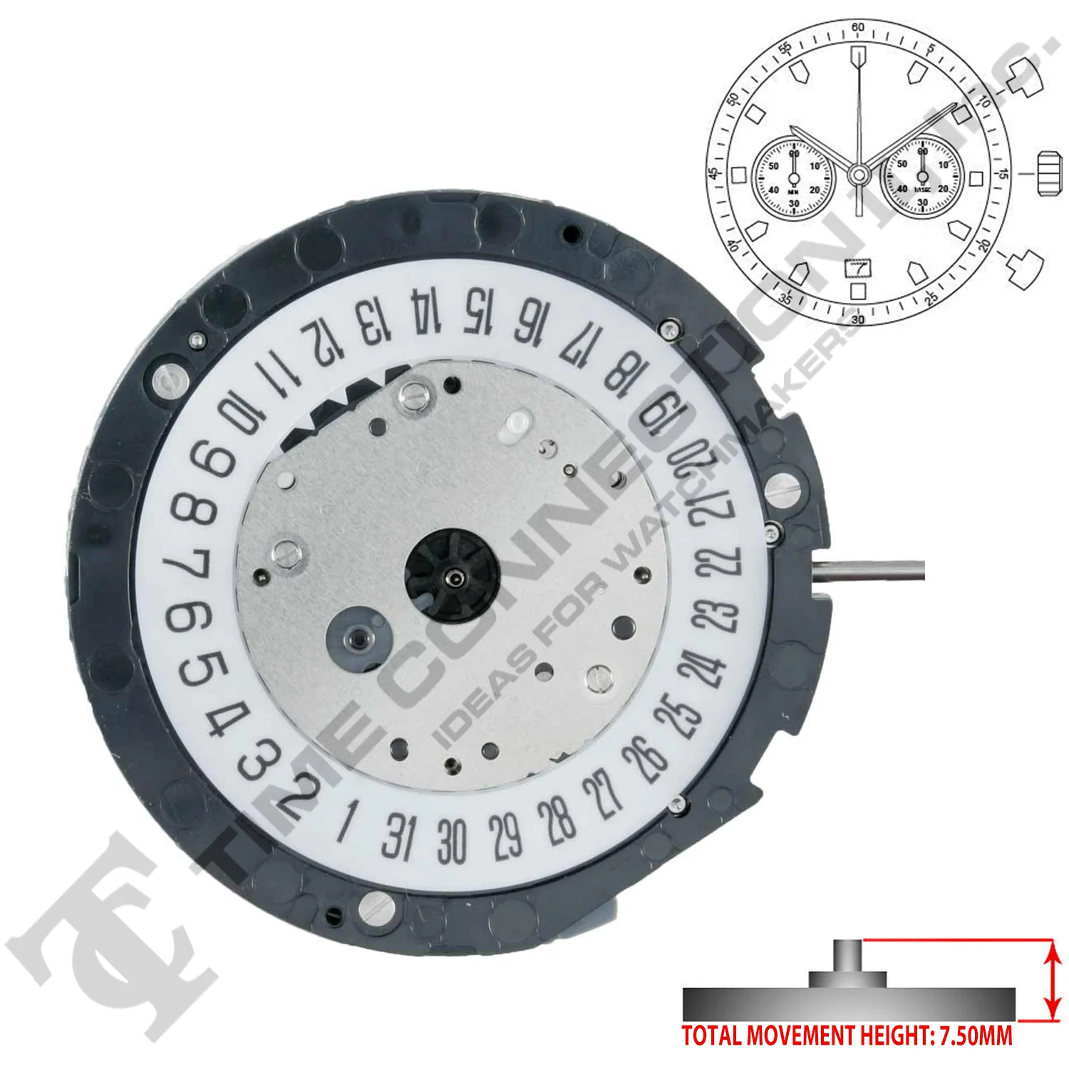 Miyota/Citizen LTD 6S21-D6 Japan Quartz Movement Ht. - Image 2