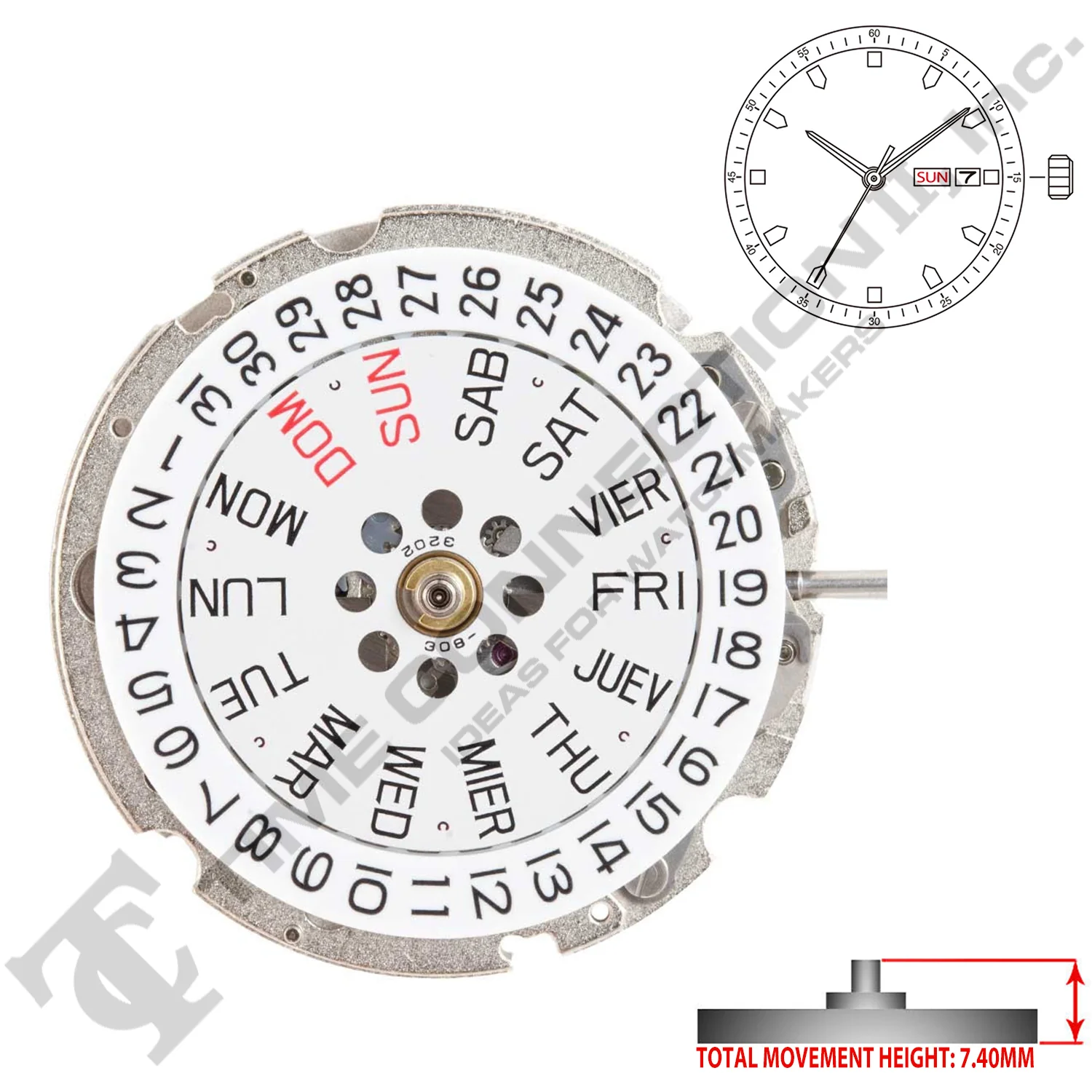 Miyota/Citizen LTD 8205 Japan Automatic Movement Ht. 7.4MM - Image 2
