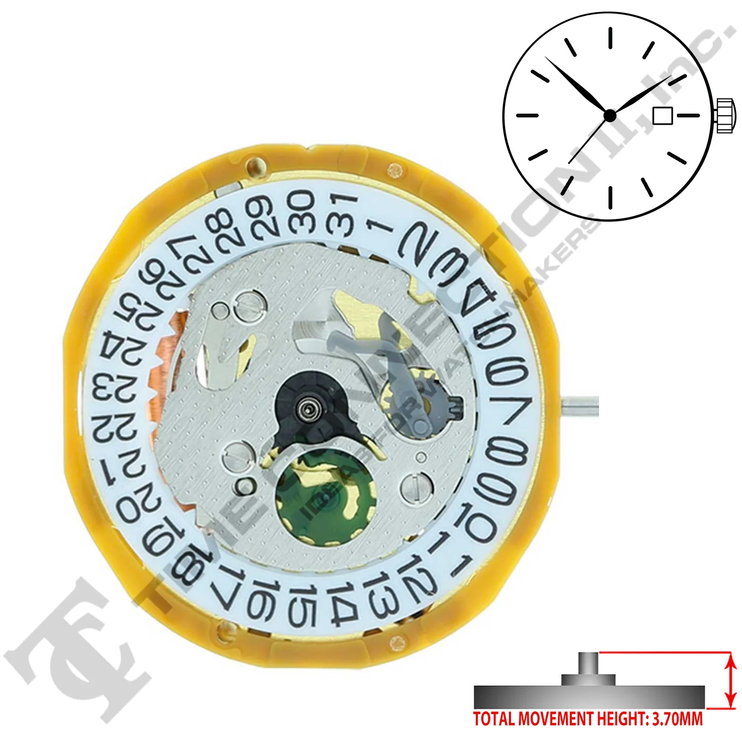 Miyota/Citizen LTD 9T13-D3 Japan Quartz Movement Ht. 3.7MM - Image 2
