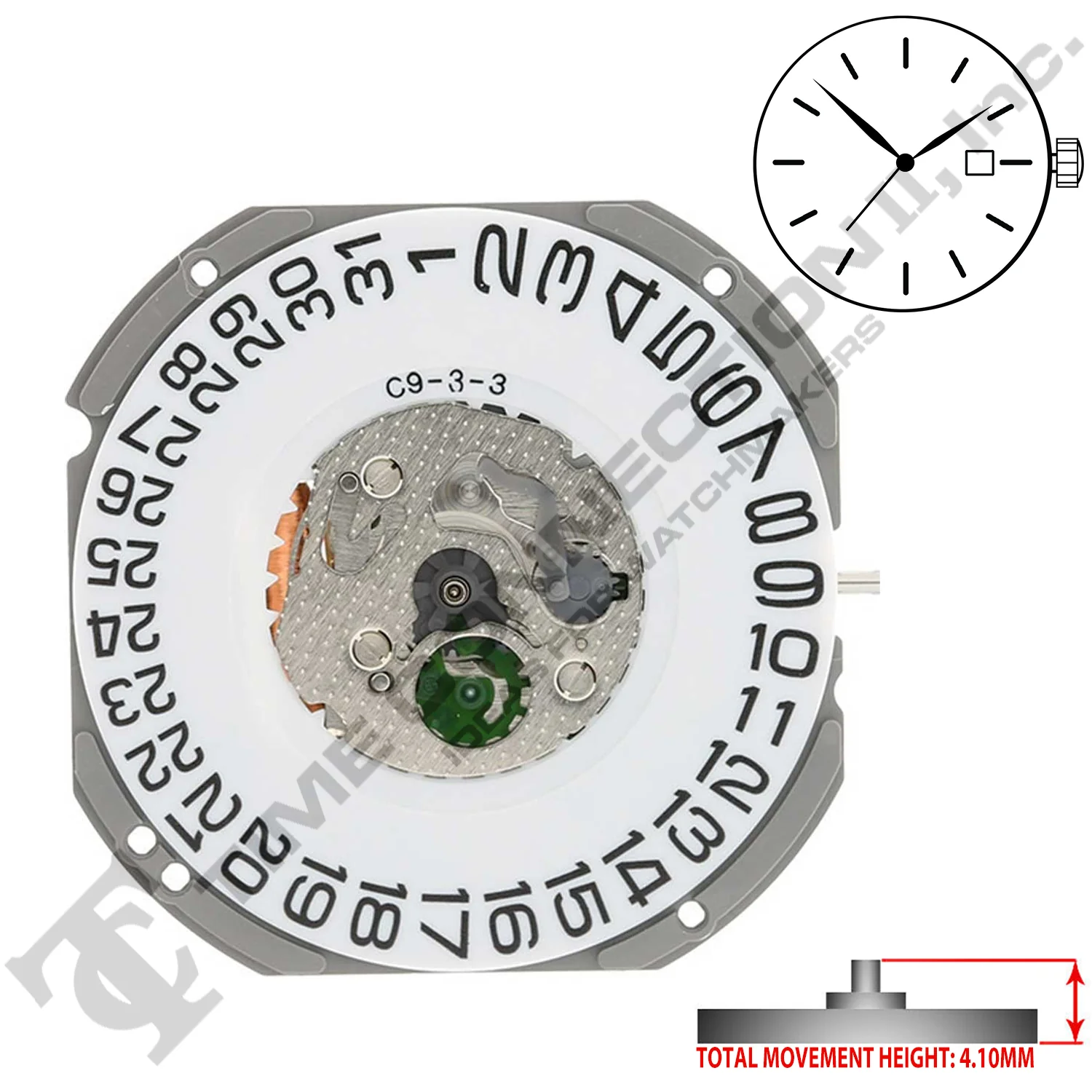 Miyota/Citizen LTD 1S13-D3 Japan Quartz Movement Ht. 4.10MM - Image 2