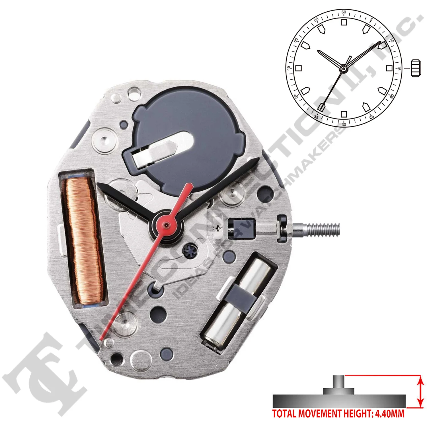 Miyota/Citizen LTD GL34 Japan Quartz Movement Ht. 4.40MM (Replaced Miyota GL36) - Image 2