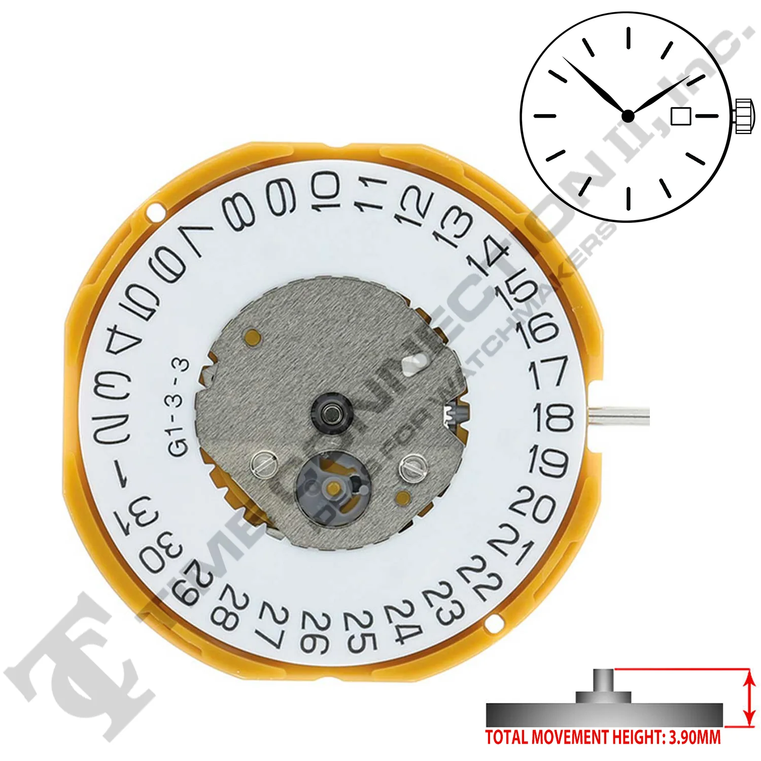 Miyota/Citizen LTD GM15-D3 2 Hands Japan Quartz Movement Ht. 3.90MM - Image 2