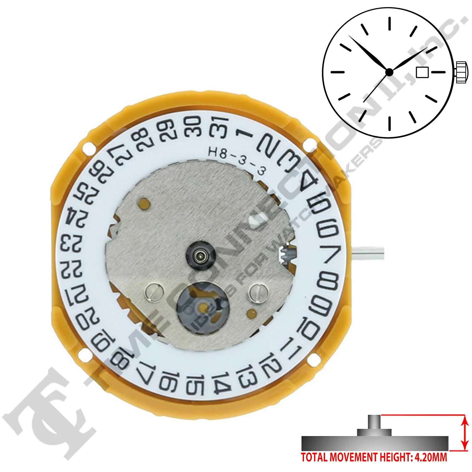 Miyota/Citizen LTD GN10-D3 3 Hands Japan Quartz Movement Ht. 4.20MM - Image 2