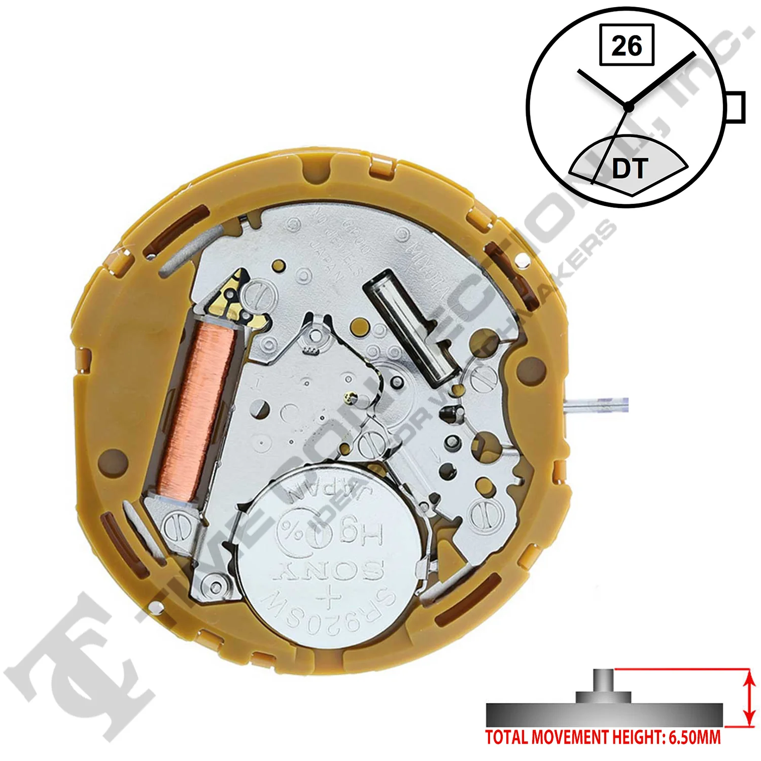 Miyota/Citizen LTD GP00 3 Hands Japan Quartz Movement Ht. 6.50MM