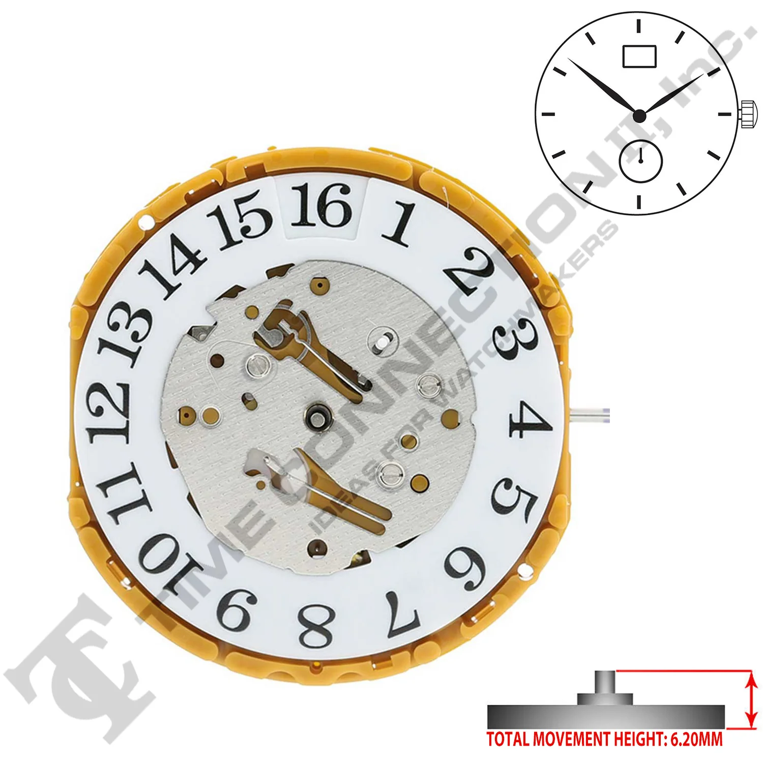 Miyota/Citizen LTD GP10 2 Hands Japan Quartz Movement Ht. 6.20MM - Image 2