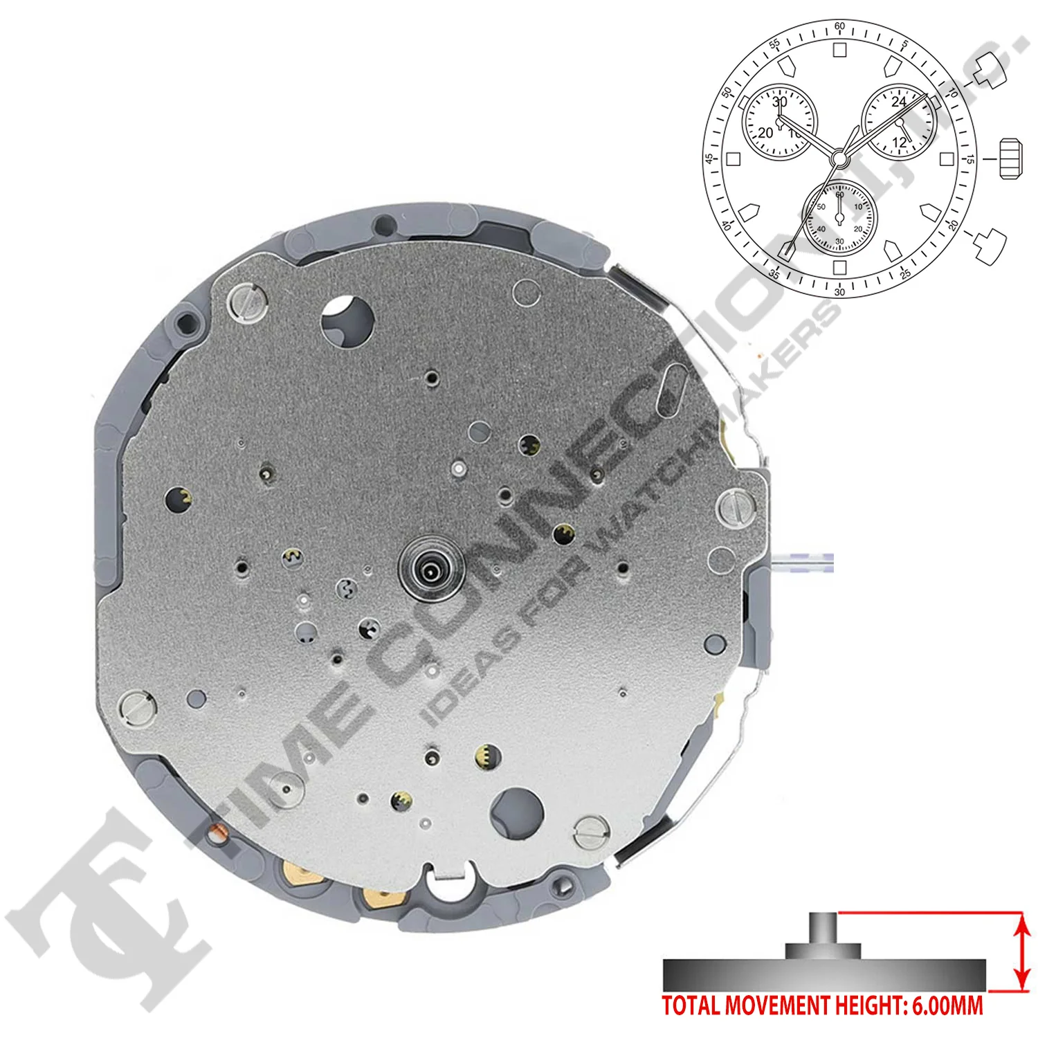 Miyota/Citizen LTD JS00 3 Hands Japan Quartz Movement Ht. 6.00MM - Image 2
