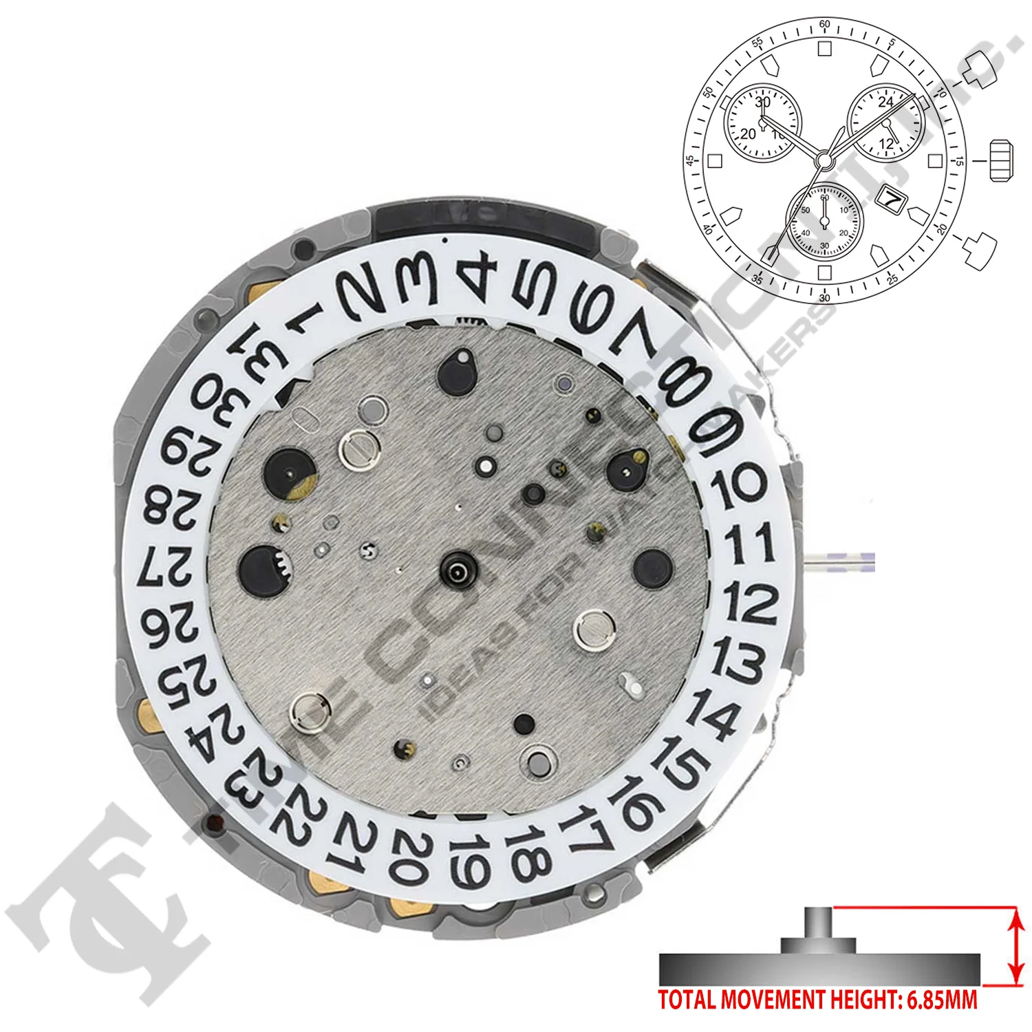 Miyota/Citizen LTD JS06 3 Hands Japan Quartz Movement Ht. 6.85MM - Image 2