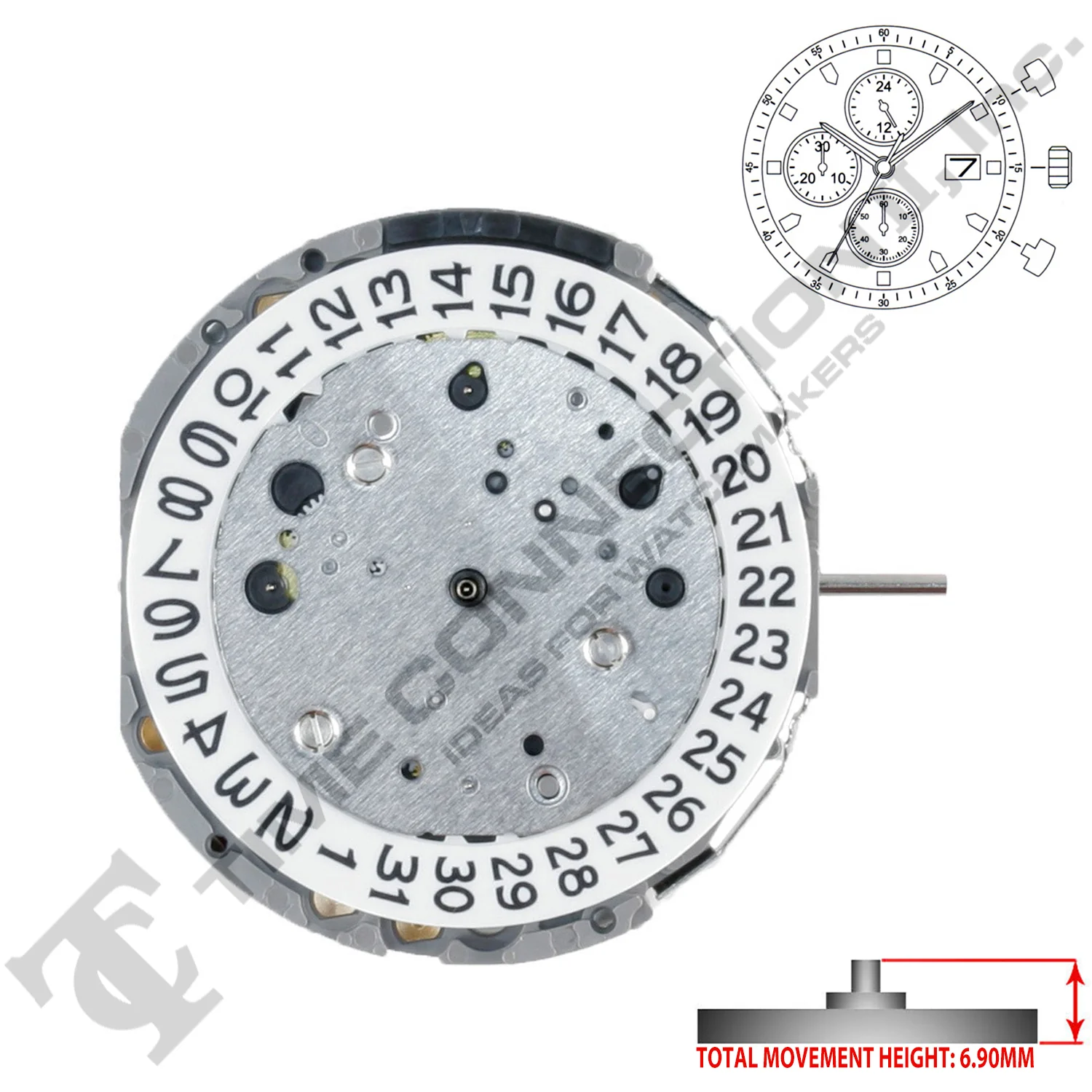 Miyota/Citizen LTD JS16 3 Hands Japan Quartz Movement Ht. 6.90MM - Image 2