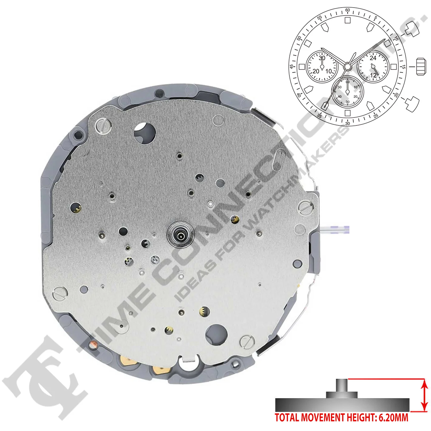 Miyota/Citizen LTD JS20 3 Hands Japan Quartz Movement Ht. 6.20MM - Image 2