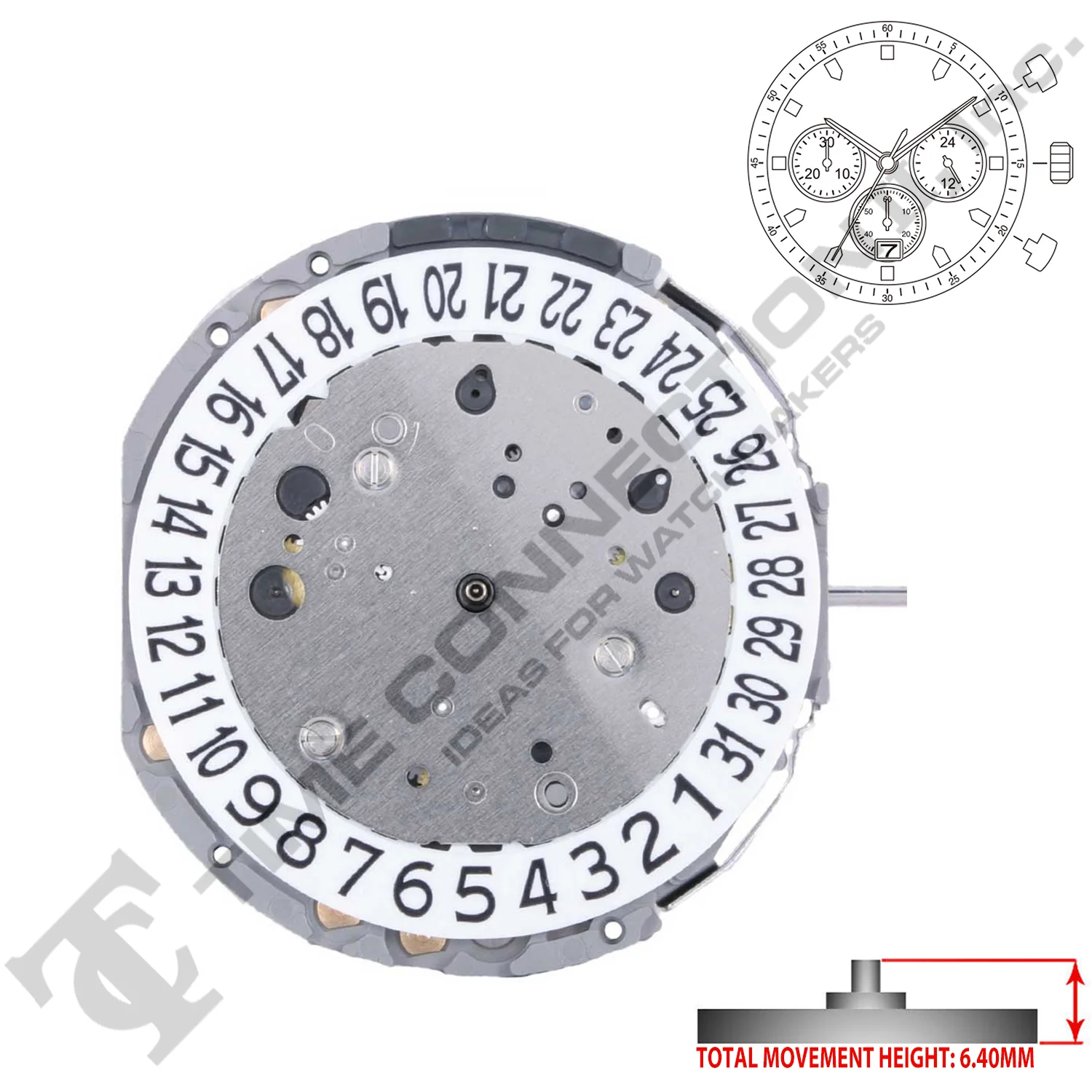 Miyota/Citizen LTD JS25-D6 Japan Quartz Movement Ht. 6.40MM - Image 2