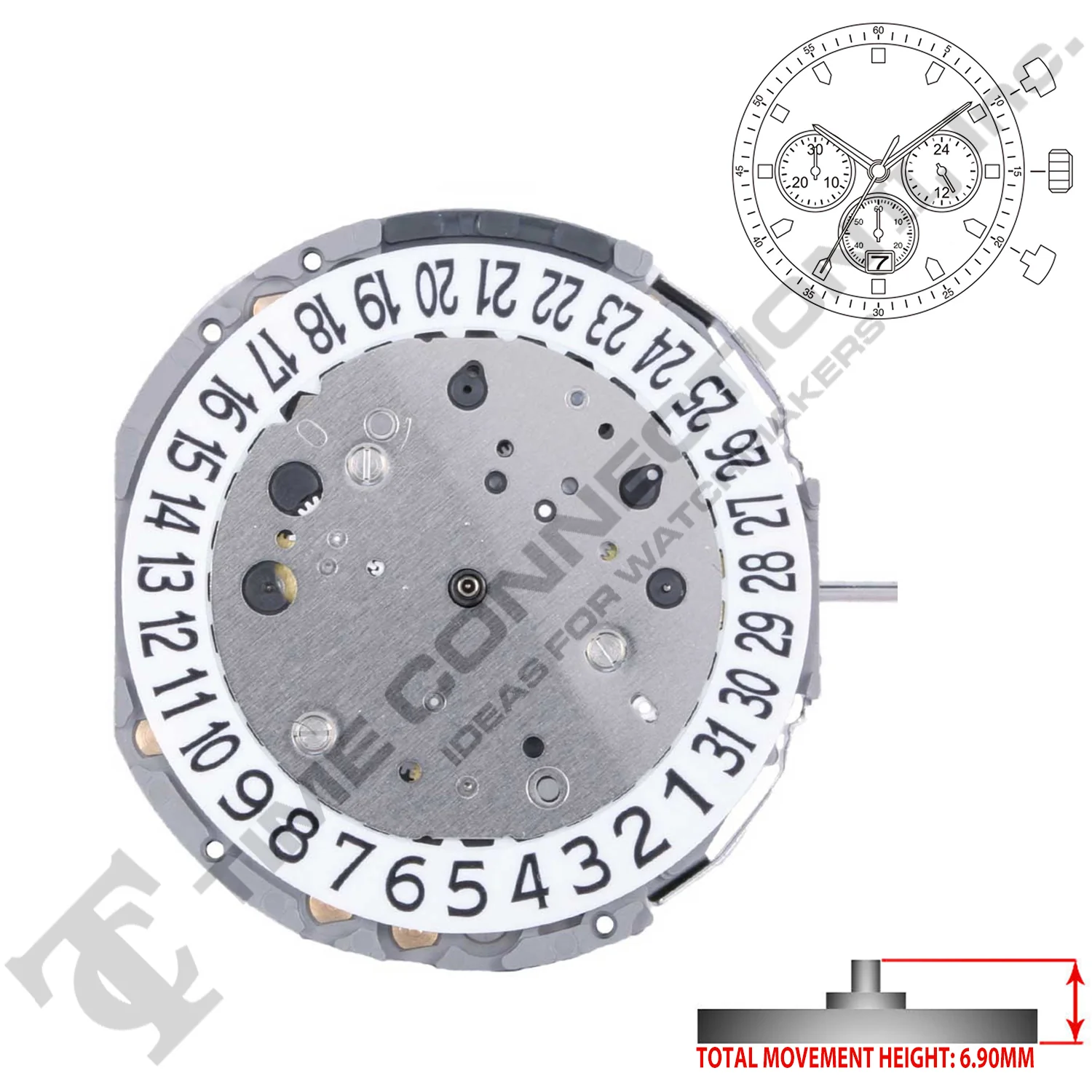 Miyota/Citizen LTD JS26-D6 Japan Quartz Movement Ht. 6.90MM - Image 2