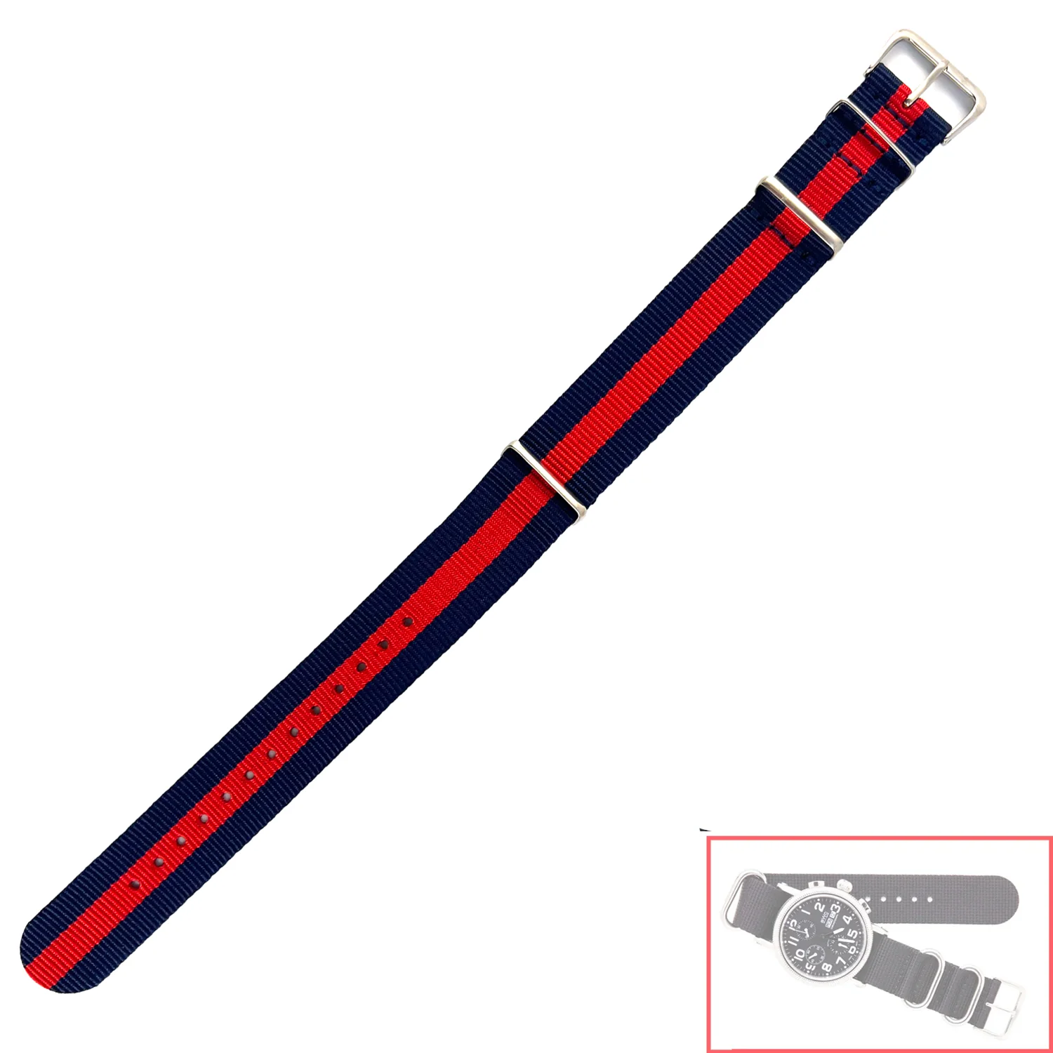 NSL No. 510 Nylon Nato Style Straps with Stripes (20mm) - Image 4