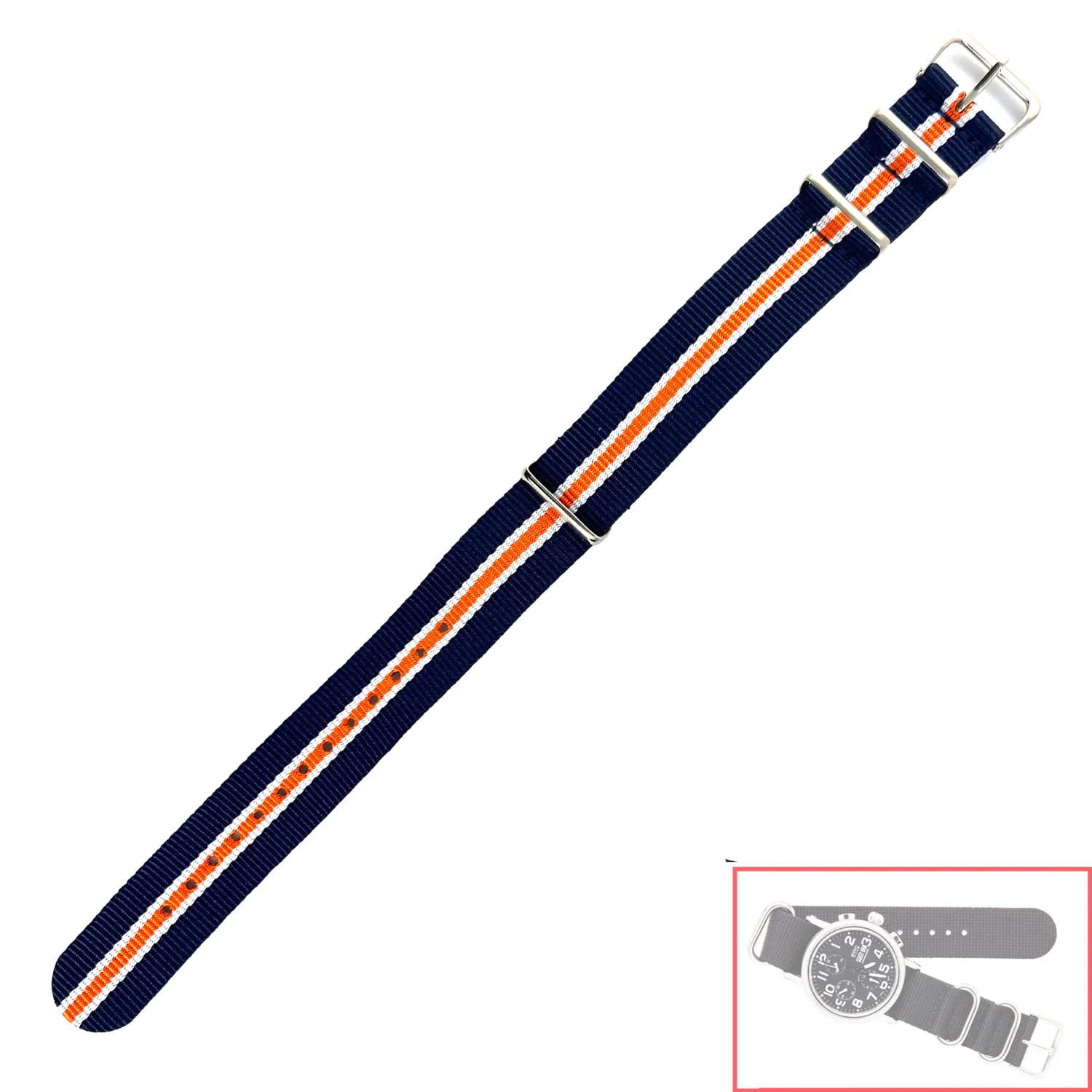 NSL No. 510 Nylon Nato Style Straps with Stripes (20mm) - Image 6