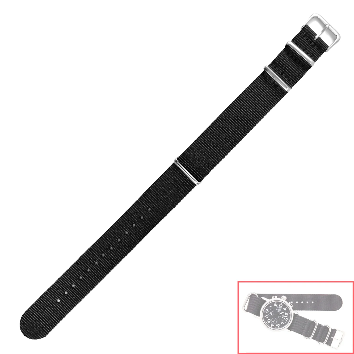 NSL No. 511 Nylon Nato Style Straps Solid Colors (18mm - 24mm) - Image 2