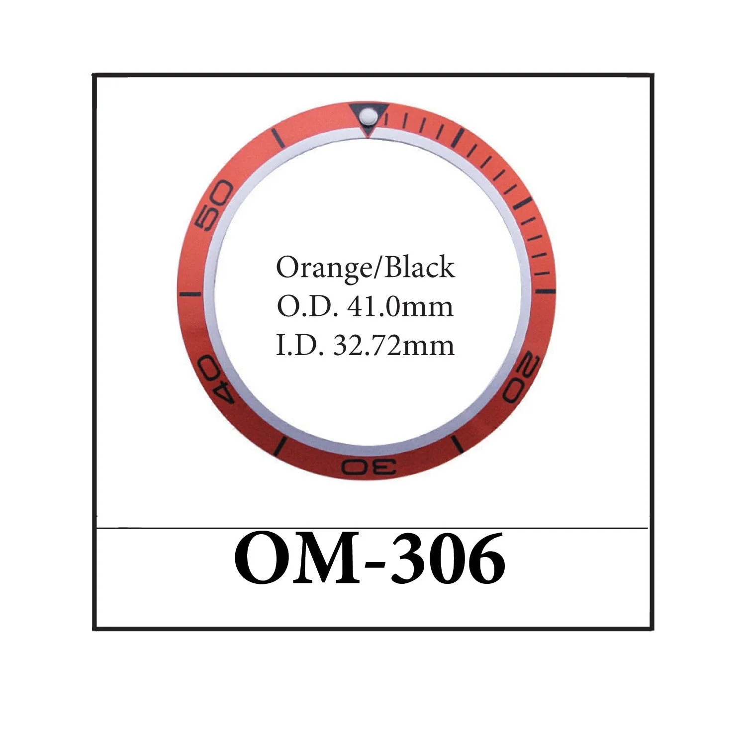 Replacement OMEGA Planet Ocean Bezel Insert Orange/Black (40.9 x 32.7mm)
