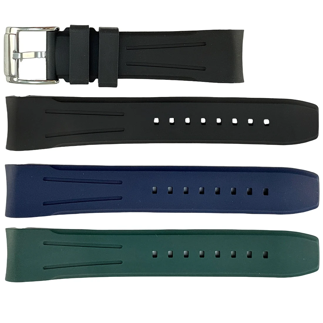 P705 Genuine Silicone Sports Band with Stainless Steel Buckle (18mm-24mm)