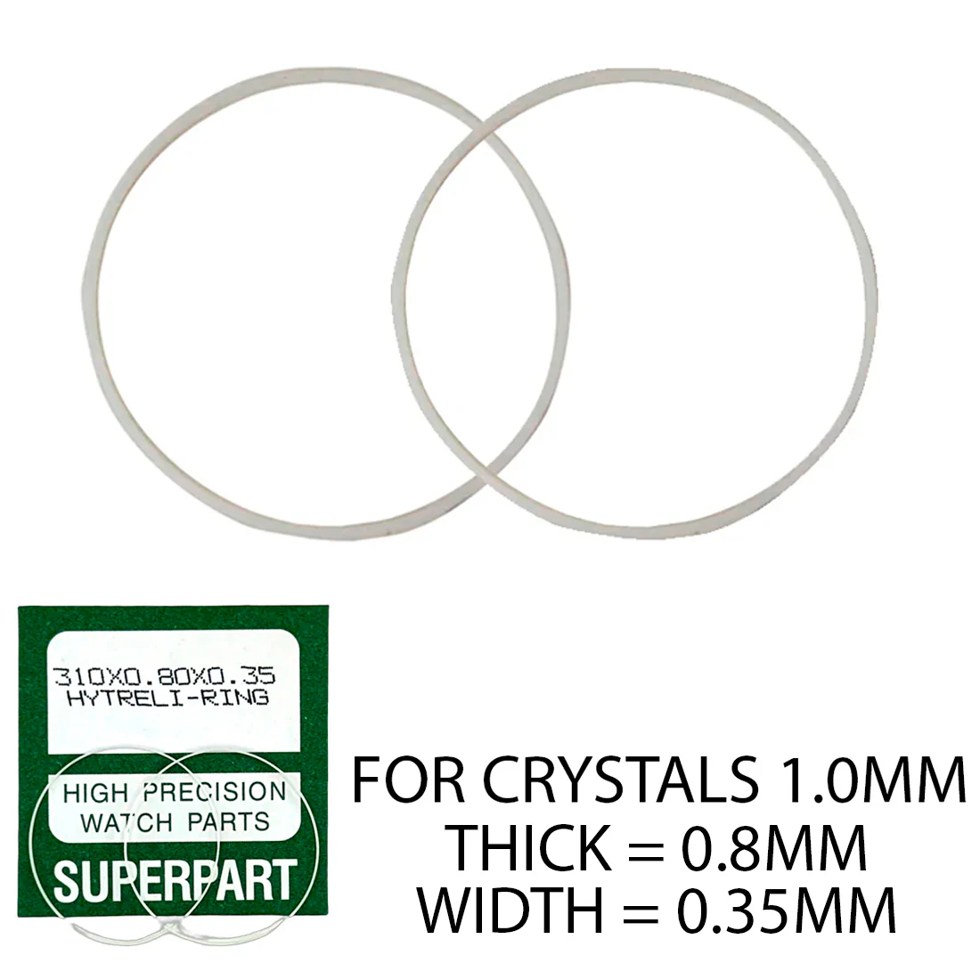 Refills for HYTREL I-Ring for 1.0mm Glass Crystals (0.8mm Height)