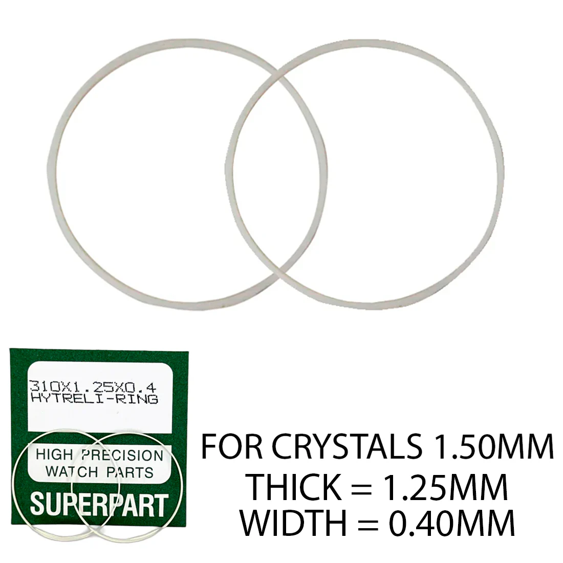 Refills for HYTREL I-Ring for 1.5mm Glass Crystals (1.25mm Height)