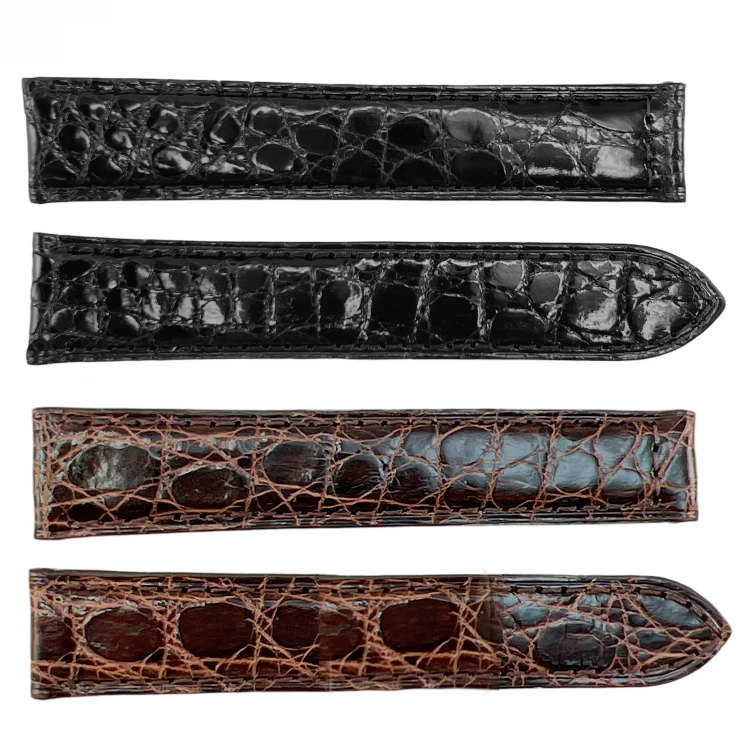 ROCHET ZRC No. 725 Genuine Crocodile to fit Cartier Deployment Buckle Leather Straps(15mm~17mm)