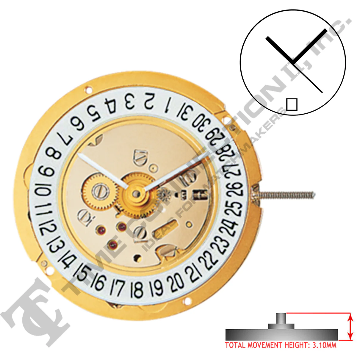 Harley Ronda 1006 2 Hands Swiss Made Quartz Movement Ht. 3.10MM (Various Dates) - Image 3