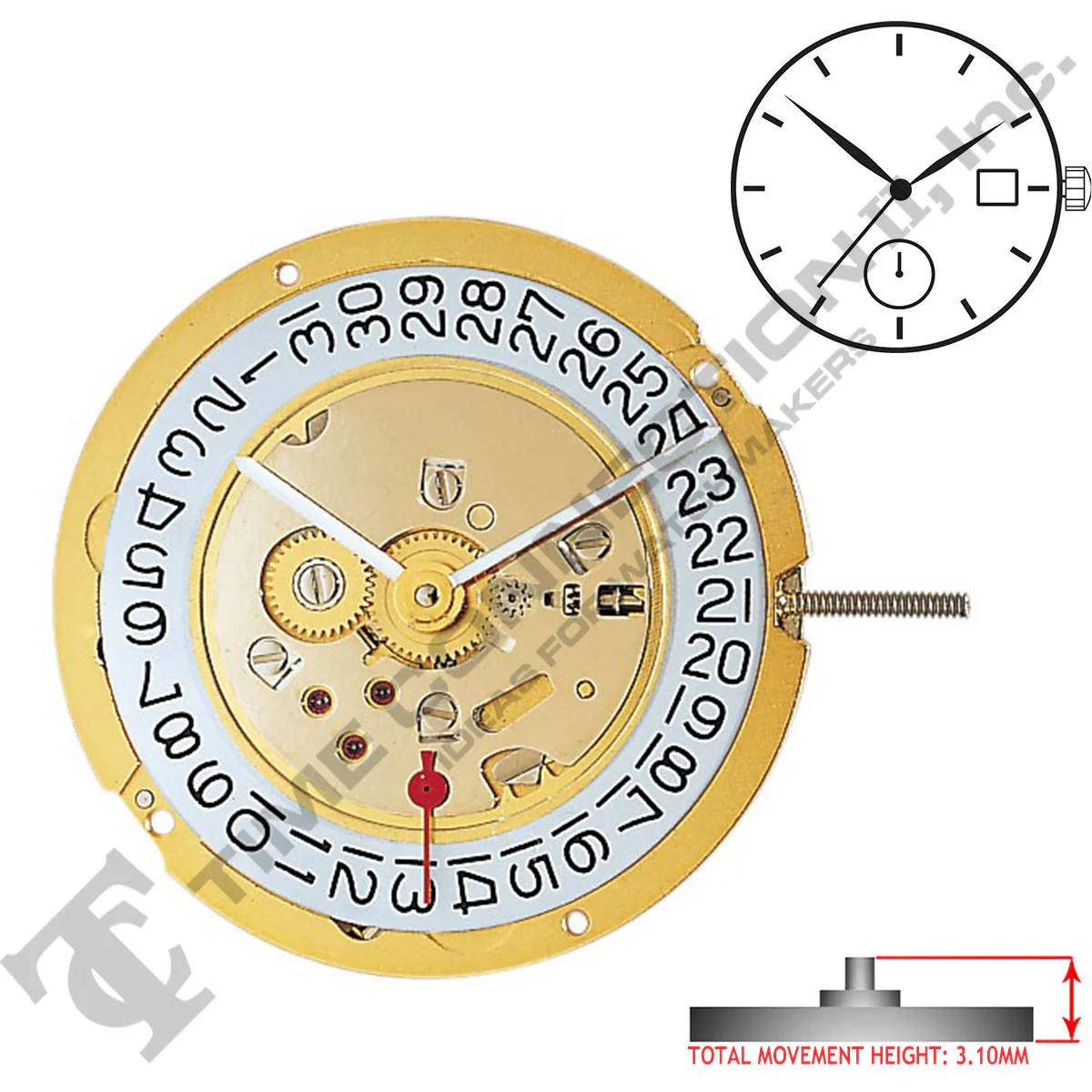 Harley Ronda 1009 3 Hands Swiss Made Quartz Movement Ht. 3.10MM - Image 2