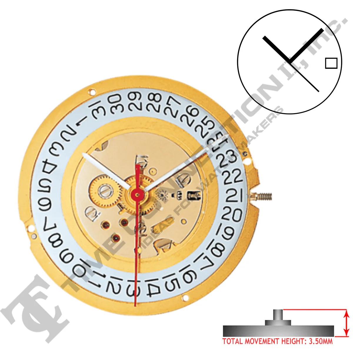 Harley Ronda 1015 3 Hands Swiss Made Quartz Movement Ht. 3.50MM (Various Dates) - Image 2