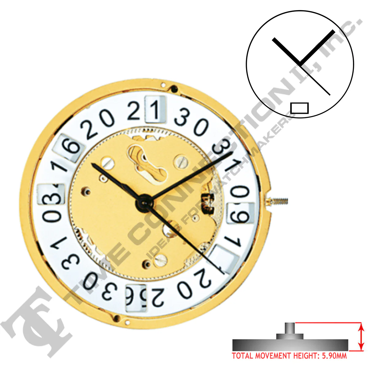 Harley Ronda 4003.B 3 Hands Swiss Made Quartz Movement Ht. 5.90MM (Various Dates) - Image 2