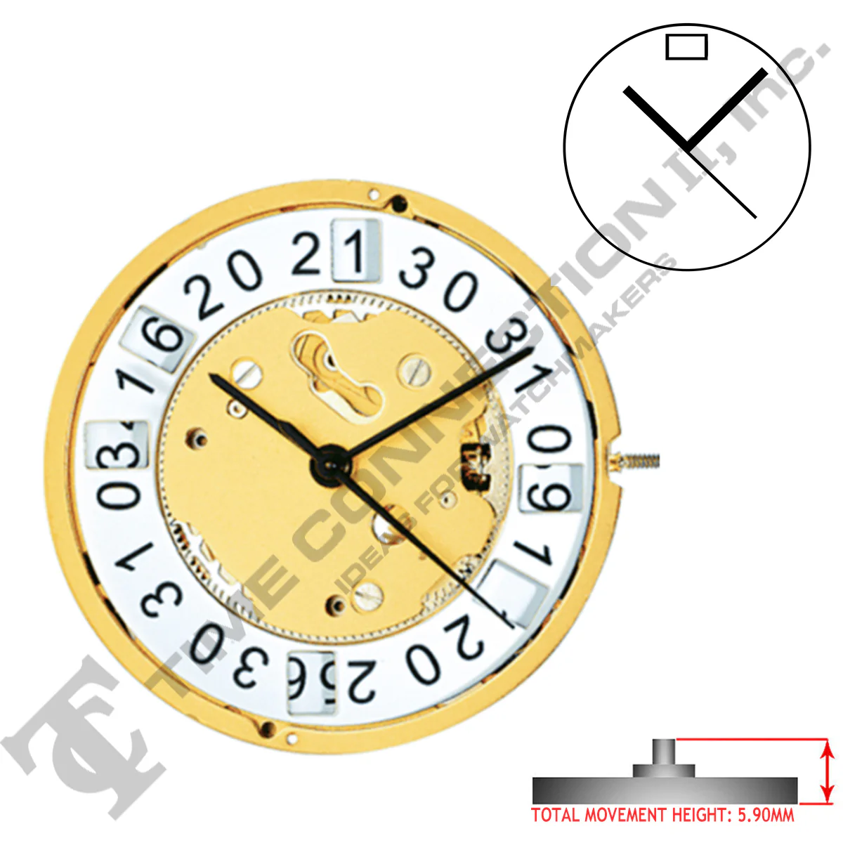 Harley Ronda 4003.B 3 Hands Swiss Made Quartz Movement Ht. 5.90MM (Various Dates) - Image 3