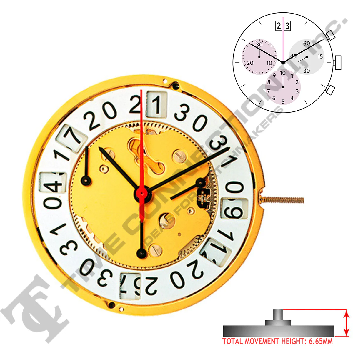 Harley Ronda 5040.B 3 Hands Swiss Made Quartz Movement Ht. 6.65MM (Various Dates) - Image 3