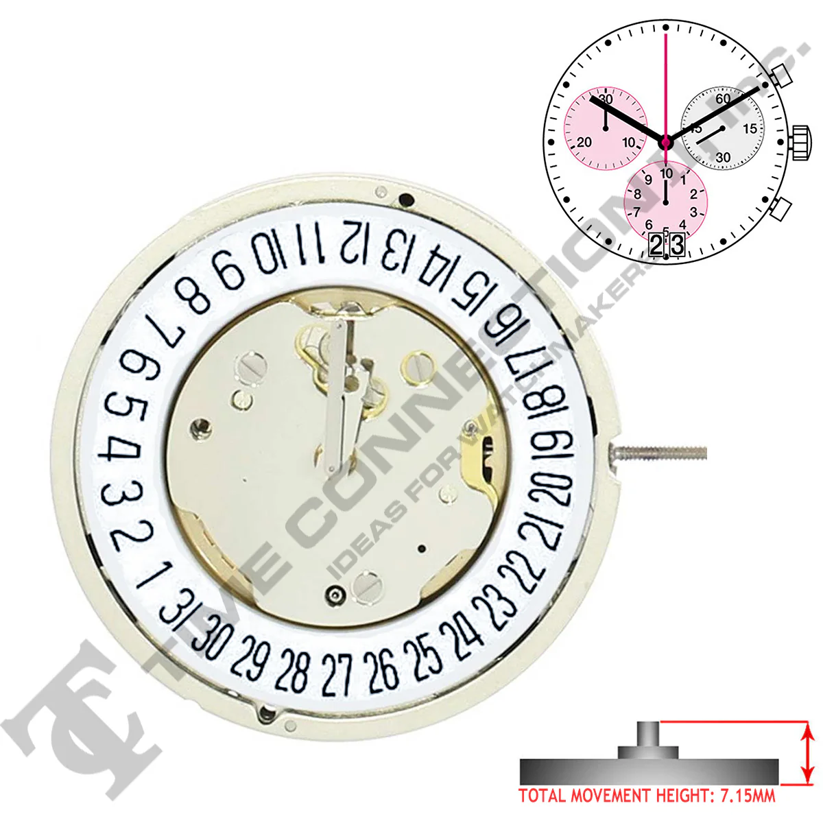 Harley Ronda 5040.D 3 Hands Quartz Movement (Various Heights) - Image 5