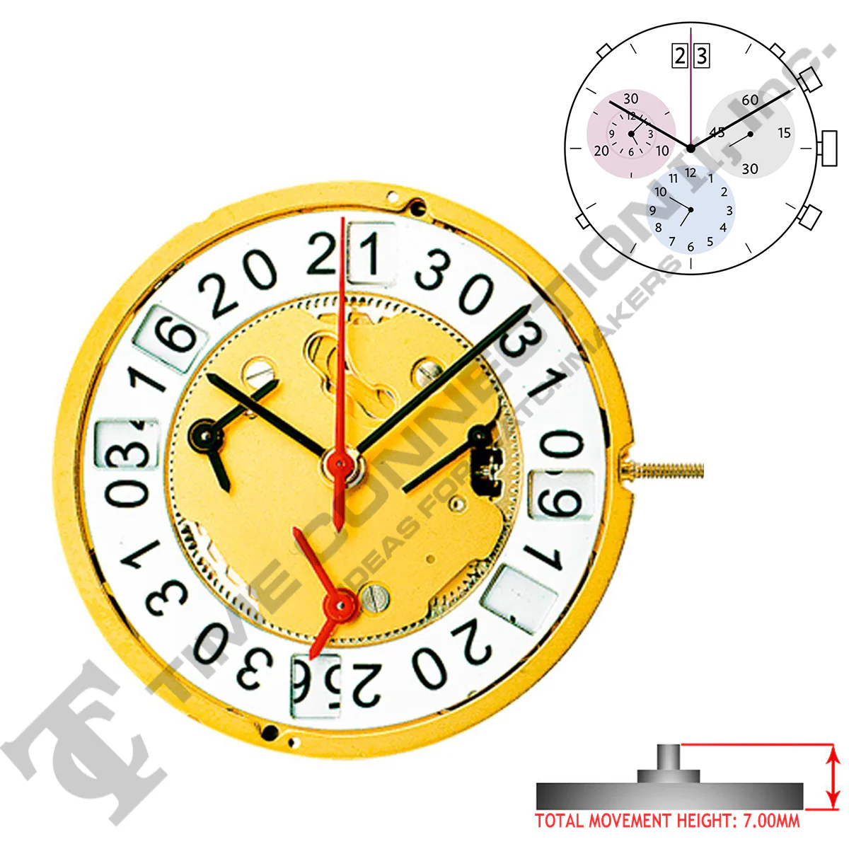 Harley Ronda 5130.B 3 Hands Swiss Made Quartz Movement Ht. 7.00MM - Image 2