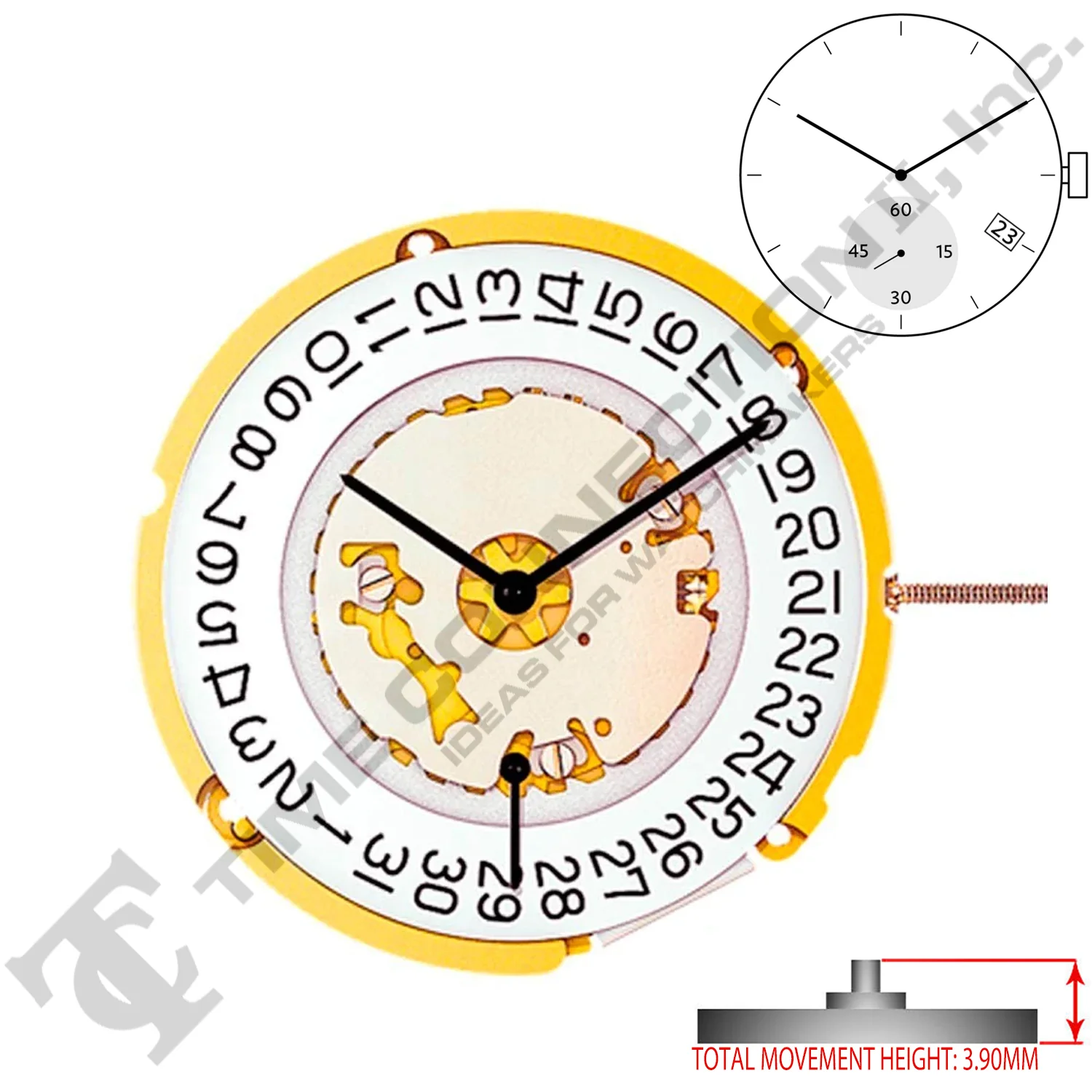 Harley Ronda 6004.D 2 Hands Swiss Made Quartz Movement Ht. 3.90MM (Various Dates) - Image 3