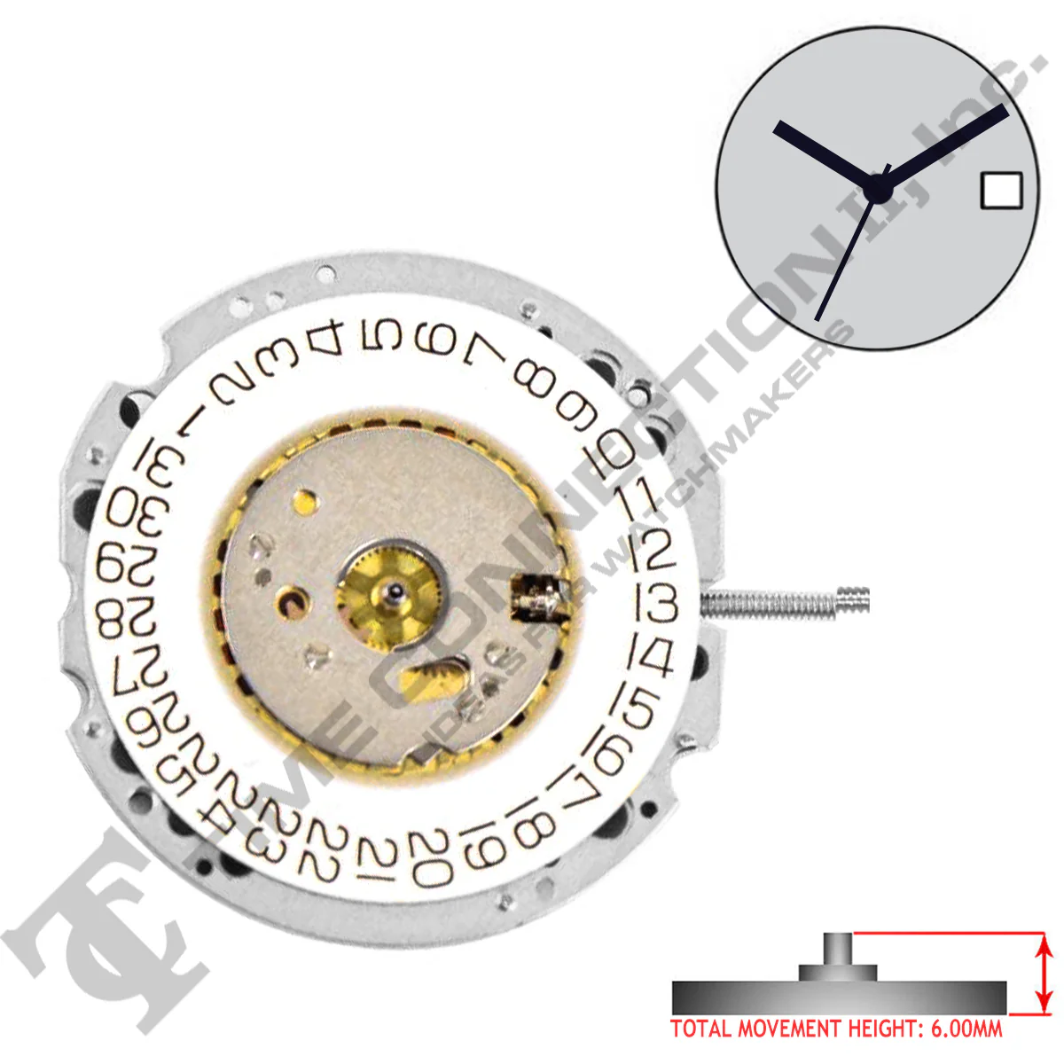 Harley Ronda 705 Lithium 3 Hands Quartz Movement Ht. 6.00MM (Various Dates) - Image 2