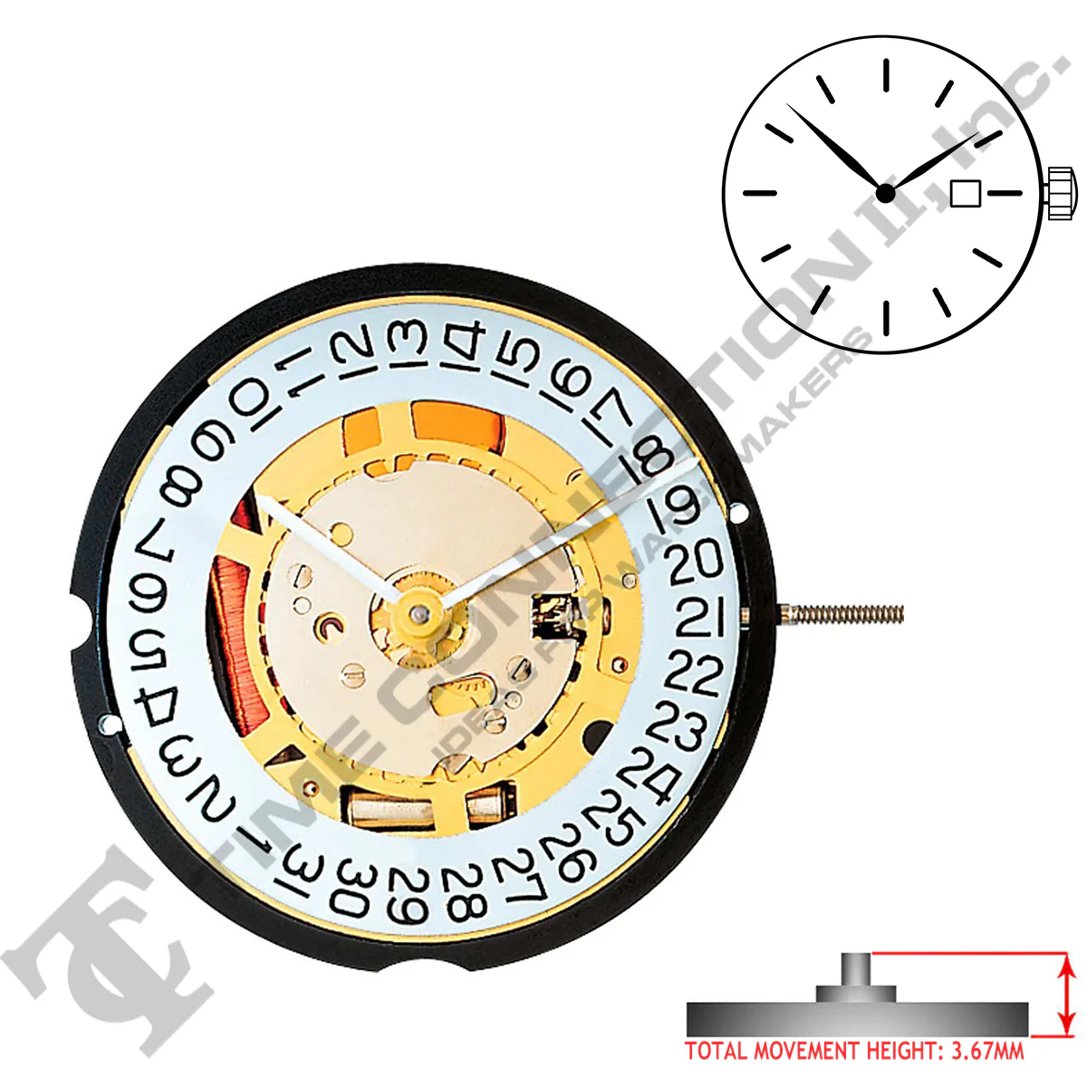 Harley Ronda 714 2 Hands Quartz Movement Ht. 3.67MM - Image 2