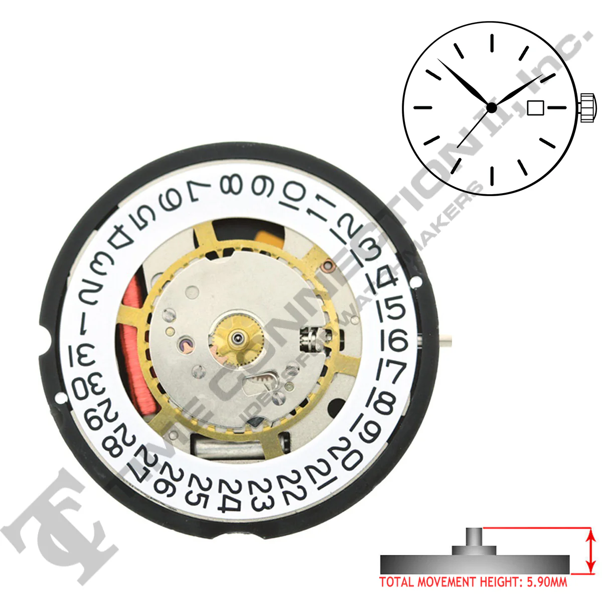 Harley Ronda 715 Lithium 3 Hands Quartz Movement (Multiple Heights) - Image 2
