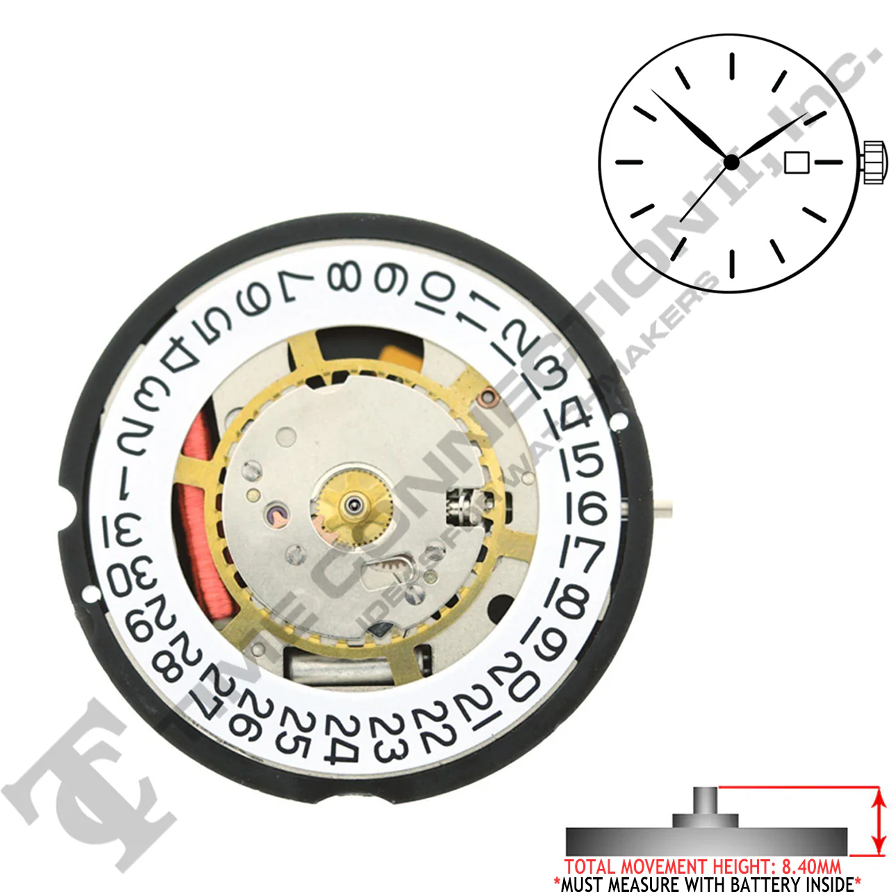 Harley Ronda 715 Lithium 3 Hands Quartz Movement (Multiple Heights) - Image 6