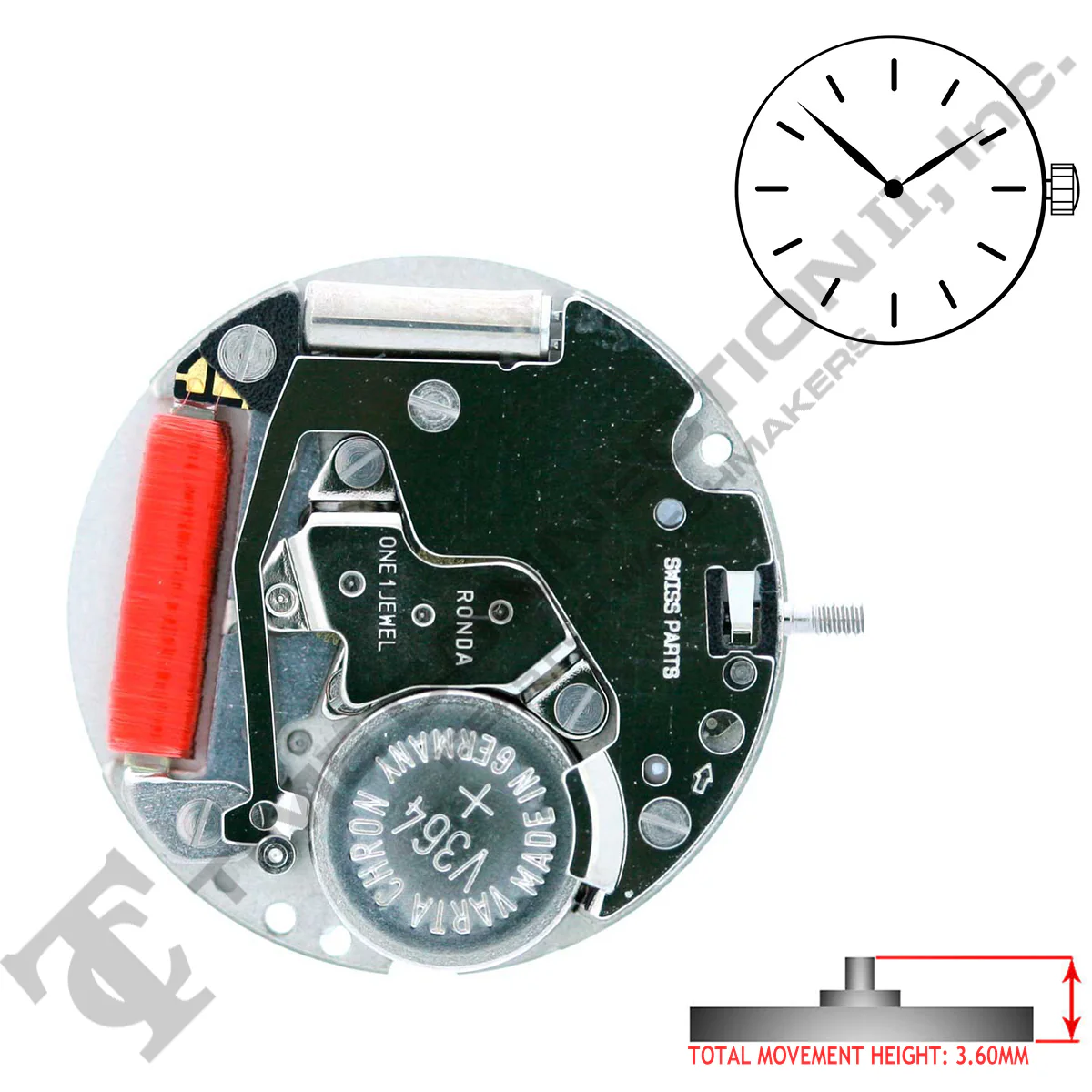 Harley Ronda 772 2 Hands Quartz Movement Ht. 3.60MM