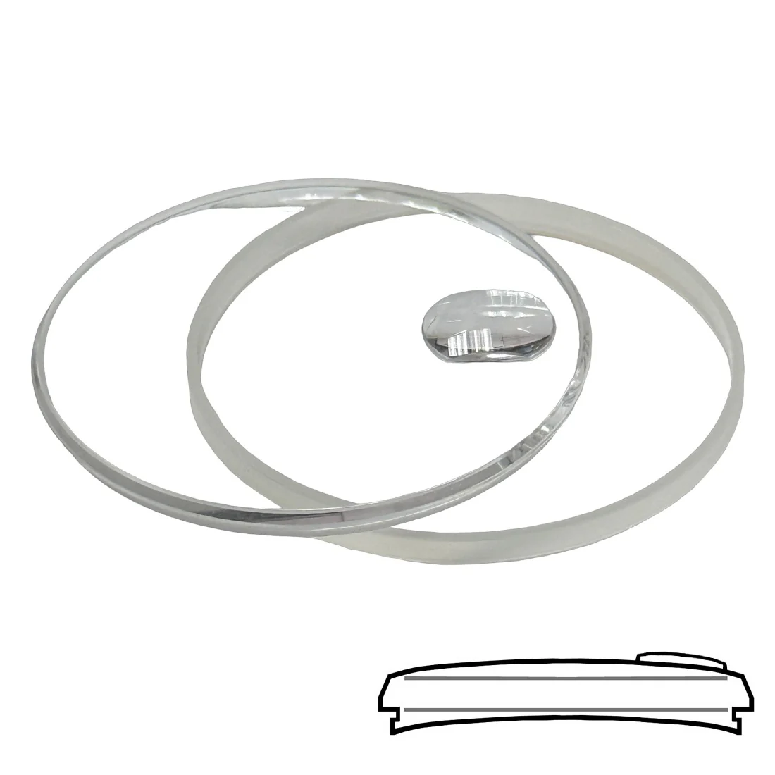 Sapphire Crystal 25-9297C with Gasket to fit ROLEX