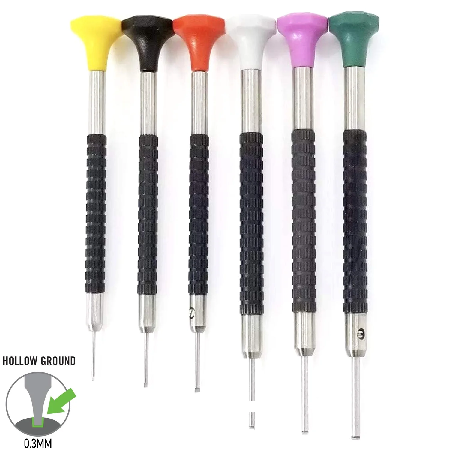 SD-570, Set of 6 Hallow Ground "T" Tip Screwdrivers for Bracelets with Spare Blades - Image 2