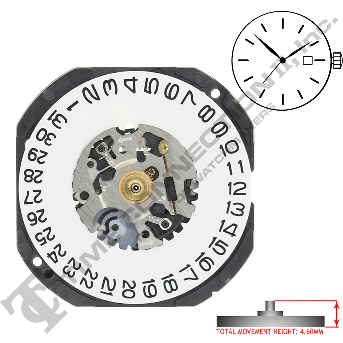 Genuine Seiko 7N32 3 Hands Quartz Movement Ht. 4.60MM - Image 2
