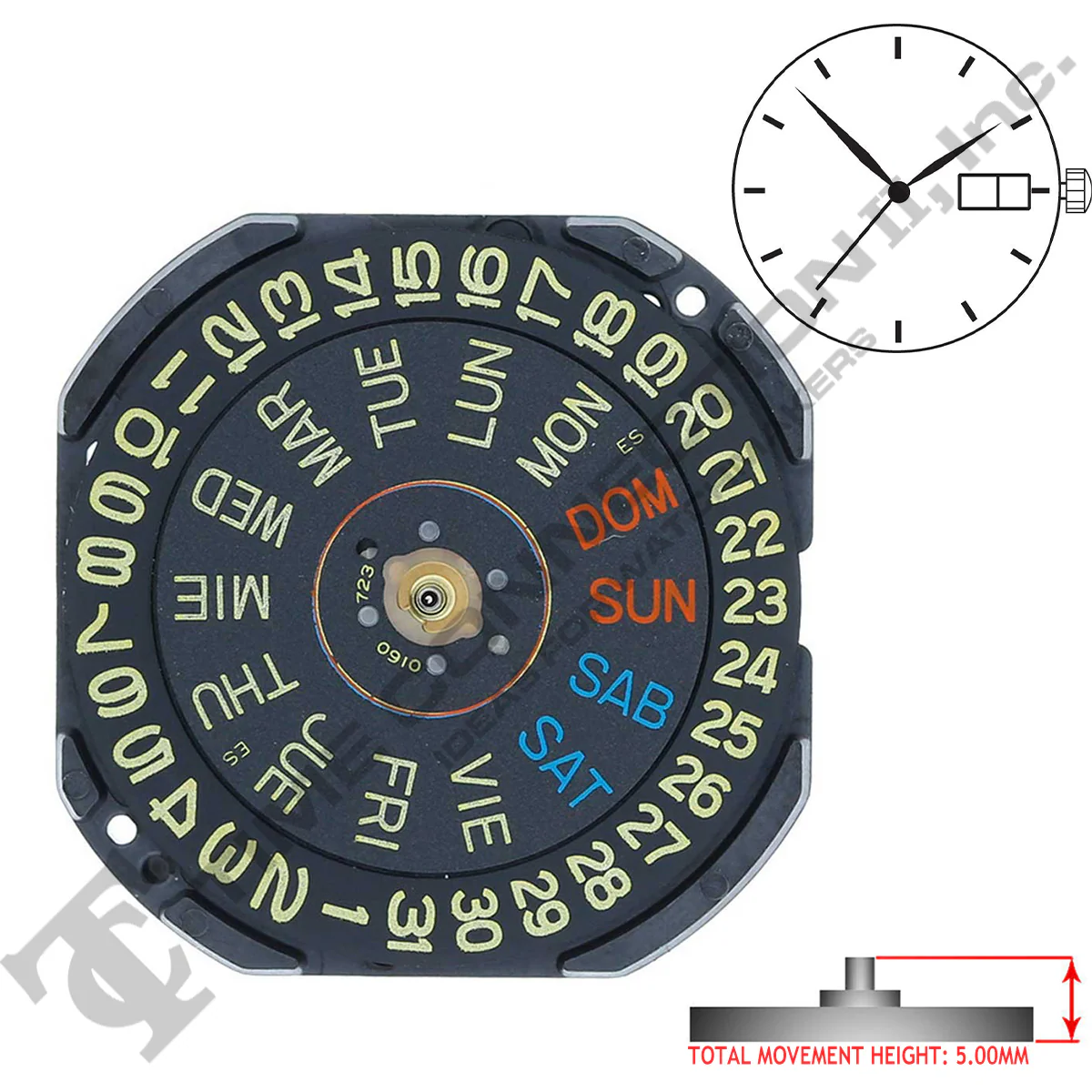 Genuine Seiko 7N33-B 3 Hands Quartz Movement Ht. 5.00MM - Image 2