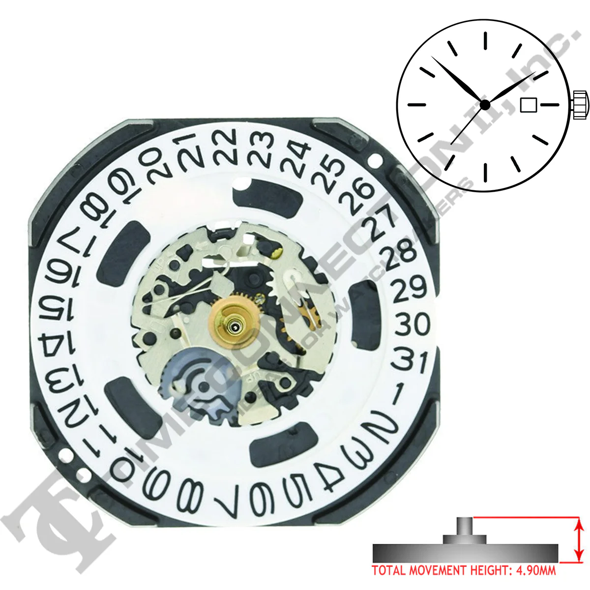 Genuine Seiko 7N42 3 Hands Quartz Movement Ht. 4.90MM - Image 2